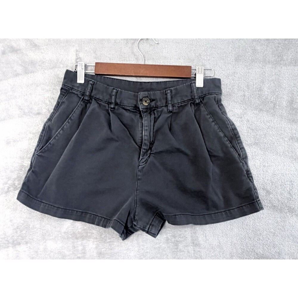 Free People Shorts Womens Size 2 Light Black Casual Chino High Rise Pockets - Picture 2 of 8